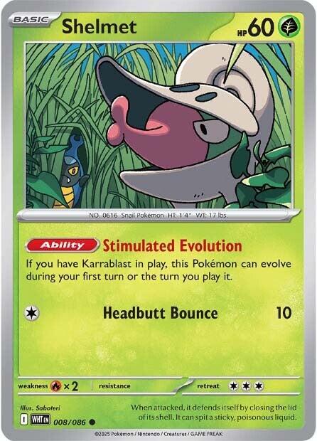 Pokemon Shelmet 008/086 SV: White Flare Reverse Holo - EternaCards