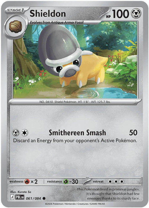 Pokemon Shieldon 061/084 ME05: Pitch Black Reverse Holo - Eterna Cards