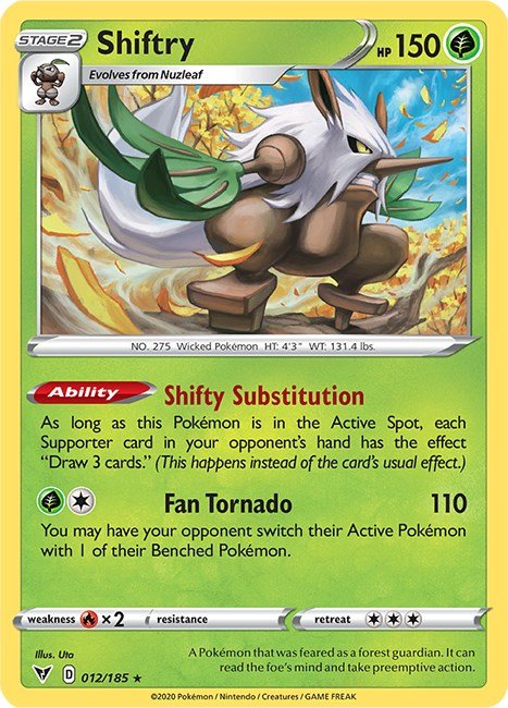 Pokemon Shiftry 012/185 SWSH04: Vivid Voltage Normal - Eterna Cards