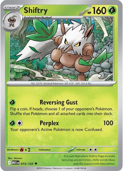 Pokemon Shiftry 015/132 ME01: Mega Evolution Reverse Holo - EternaCards