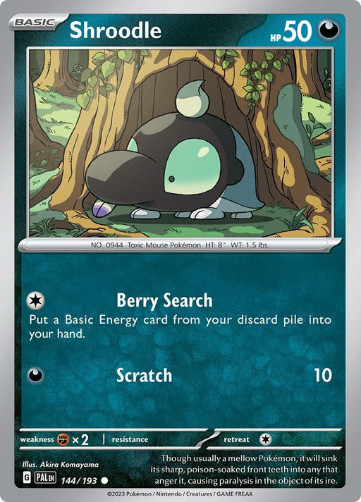 Pokemon Shroodle - 144/193 144/193 SV02: Paldea Evolved Reverse Holo - EternaCards