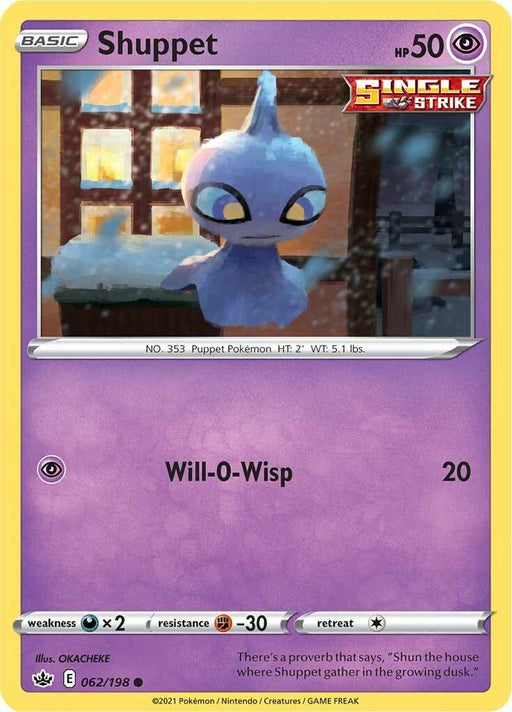 Pokemon Shuppet 062/198 SWSH06: Chilling Reign Reverse Holo - EternaCards