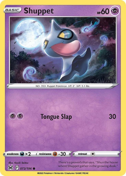Pokemon Shuppet 072/196 SWSH11: Lost Origin Normal - EternaCards