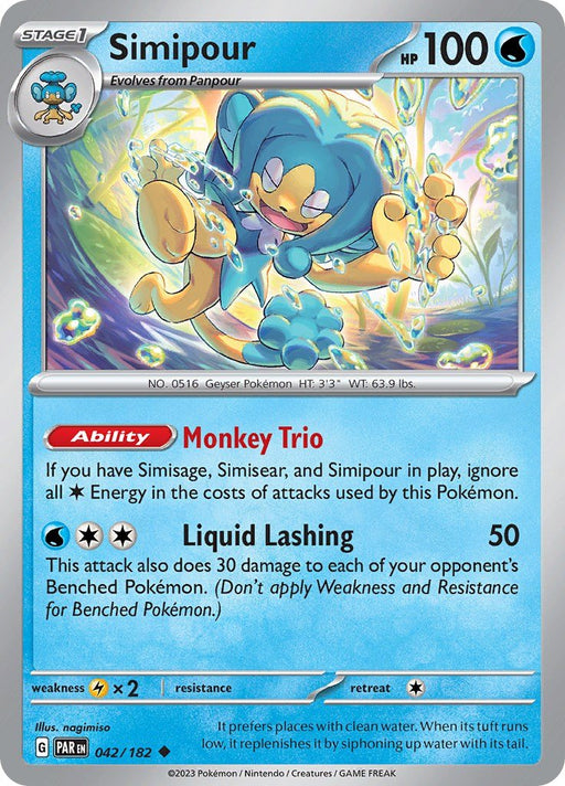 Pokemon Simipour 042/182 SV04: Paradox Rift Normal - EternaCards