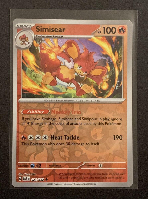 Pokemon Simisear 021/182 SV04: Paradox Rift Normal - Eterna Cards