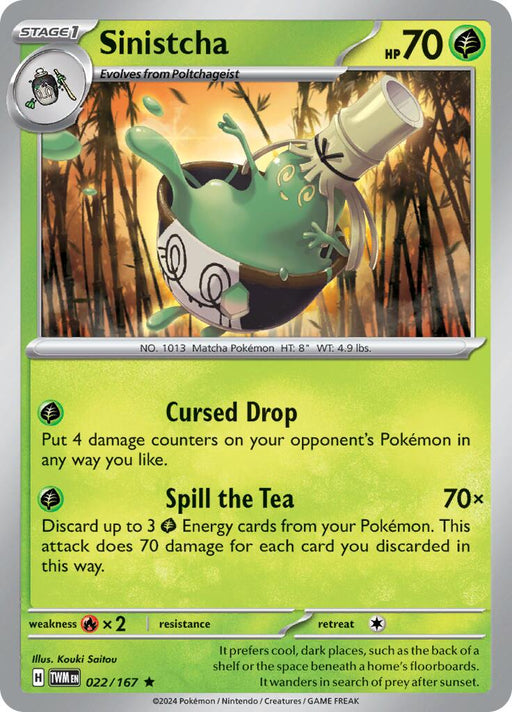 Pokemon Sinistcha 022/167 SV06: Twilight Masquerade Holo - EternaCards