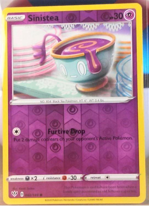Pokemon Sinistea 082/189 SWSH03: Darkness Ablaze Normal - Eterna Cards