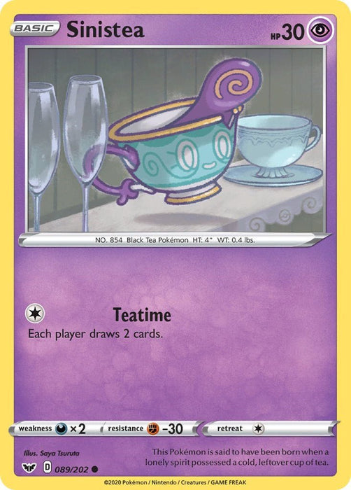 Pokemon Sinistea 089/202 SWSH01: Sword & Shield Base Set Reverse Holo - EternaCards