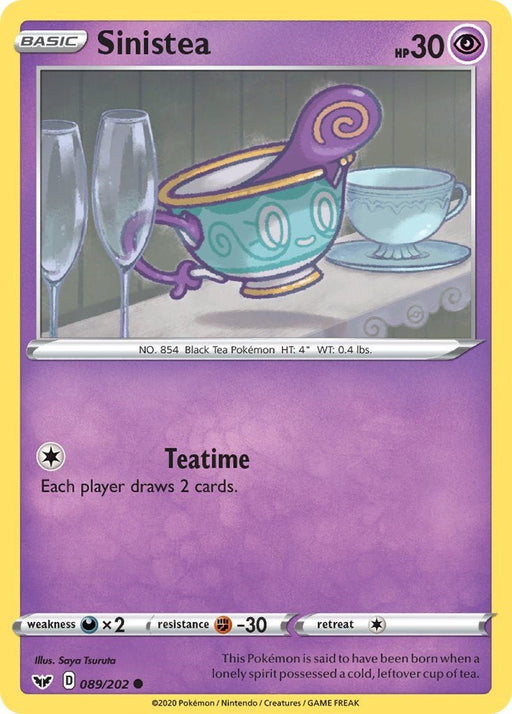 Pokemon Sinistea 089/202 SWSH01: Sword & Shield Base Set Reverse Holo - EternaCards