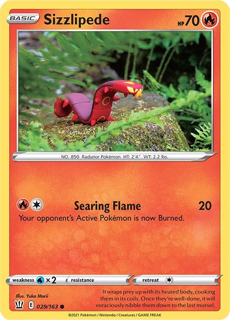 Pokemon Sizzlipede 029/163 SWSH05: Battle Styles Normal - EternaCards