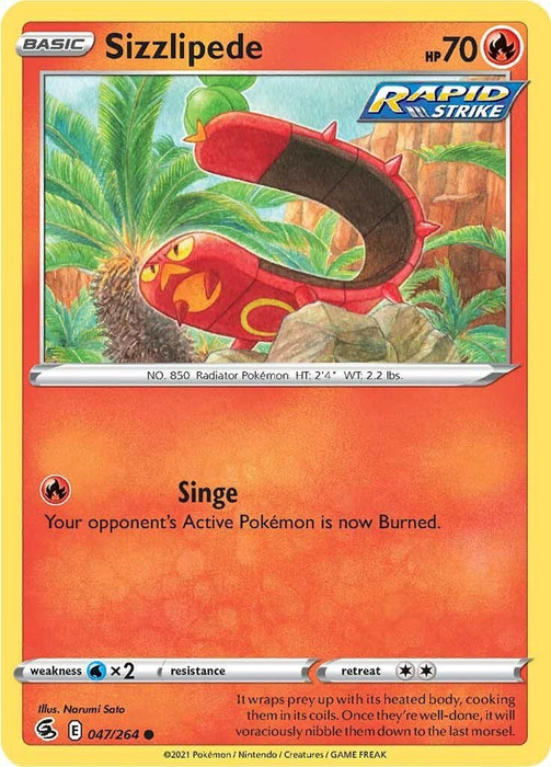 Pokemon Sizzlipede (47) 047/264 SWSH08: Fusion Strike Normal - EternaCards