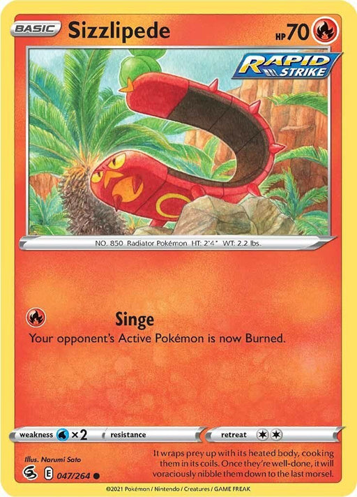 Pokemon Sizzlipede (47) 047/264 SWSH08: Fusion Strike Normal - EternaCards