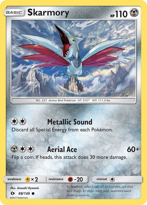 Pokemon Skarmory 88/149 SM Base Set Normal - Eterna Cards