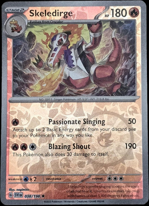 Pokemon Skeledirge 038/198 SV01: Scarlet & Violet Base Set Holo - Eterna Cards