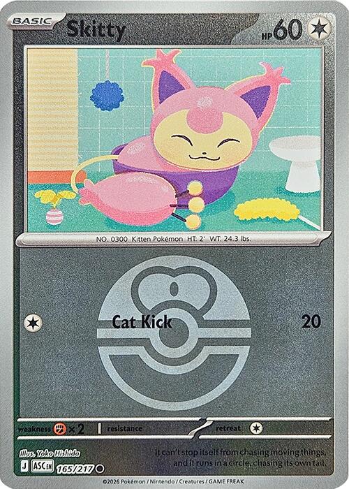 Pokemon Skitty (Love Ball) 165/217 ME: Ascended Heroes Reverse Holo - Eterna Cards