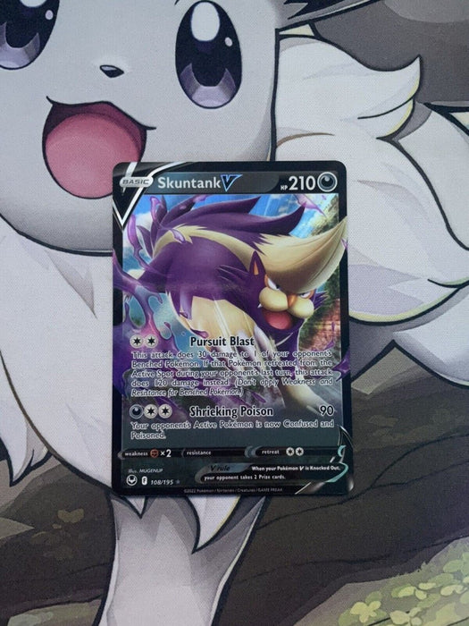 Pokemon - Skuntank V - 108/195 - SWSH - Silver Tempest - Ultra Rare - EternaCards