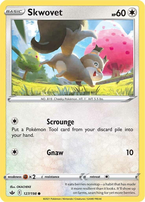 Pokemon Skwovet 127/198 SWSH06: Chilling Reign Reverse Holo - EternaCards