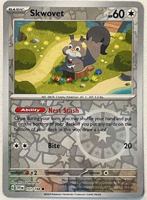 Pokemon Skwovet - 151/198 SV01: Scarlet & Violet Base Set Normal - Eterna Cards
