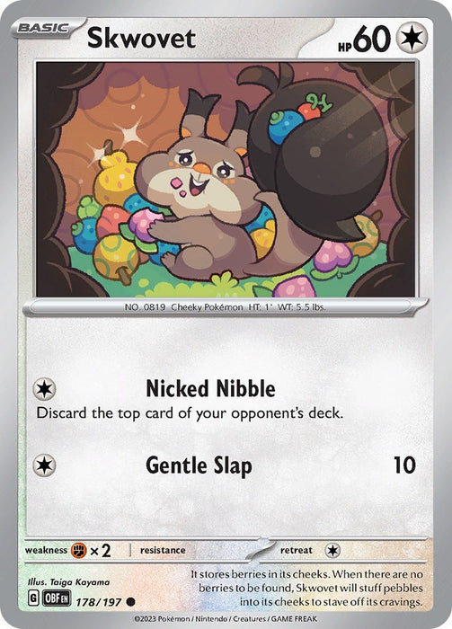 Pokemon Skwovet 178/197 SV03: Obsidian Flames Reverse Holo - Eterna Cards