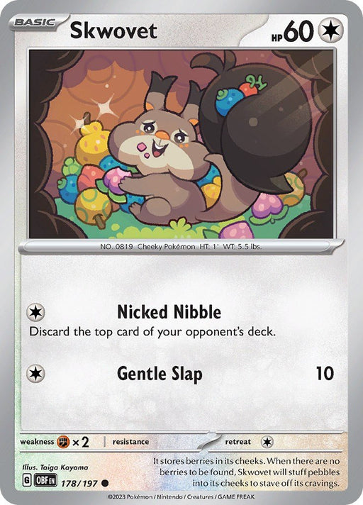 Pokemon Skwovet 178/197 SV03: Obsidian Flames Reverse Holo - Eterna Cards
