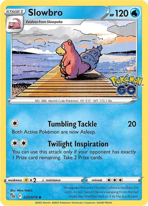 Pokemon Slowbro 020/078 Pokemon GO Reverse Holo - EternaCards