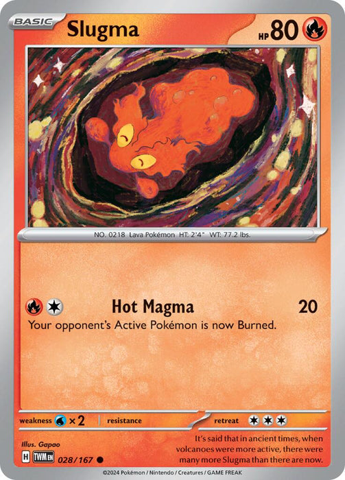 Pokemon Slugma 028/167 SV06: Twilight Masquerade Reverse Holo - EternaCards