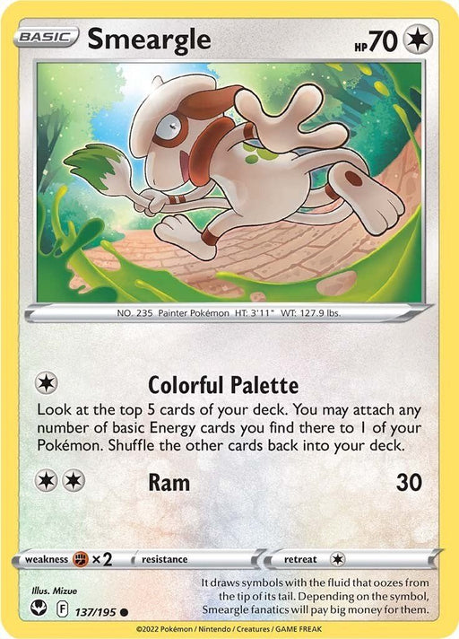 Pokemon Smeargle 137/195 SWSH12: Silver Tempest Normal - EternaCards