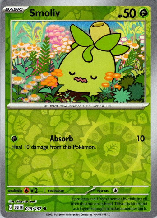 Pokemon Smoliv 019/197 SV03: Obsidian Flames Normal - Eterna Cards