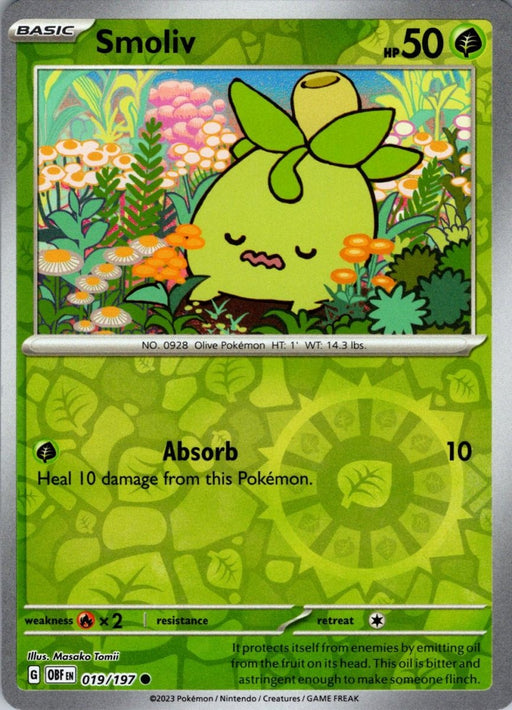 Pokemon Smoliv 019/197 SV03: Obsidian Flames Normal - Eterna Cards