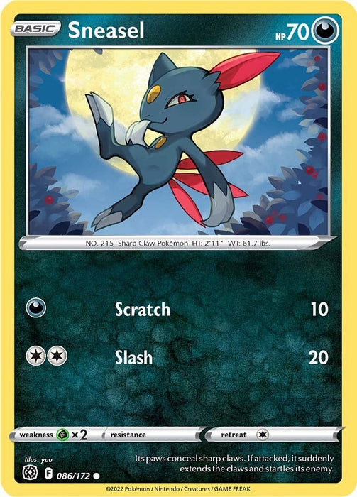 Pokemon Sneasel 086/172 SWSH09: Brilliant Stars Reverse Holo - EternaCards