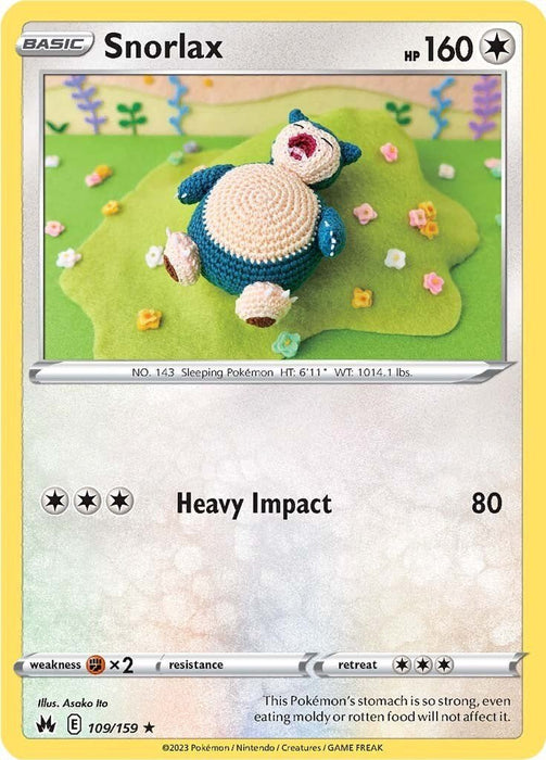 Pokemon Snorlax 109/159 SWSH: Crown Zenith Reverse Holo - EternaCards
