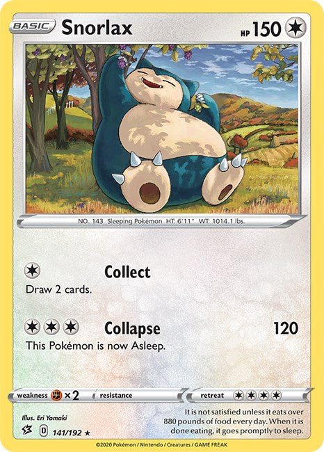Pokemon Snorlax 141/192 SWSH02: Rebel Clash Normal - Eterna Cards
