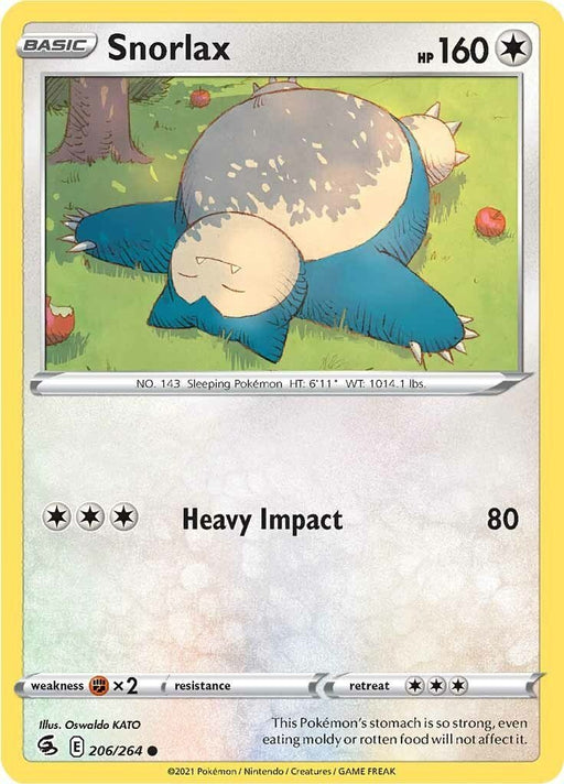 Pokemon Snorlax 206/264 SWSH08: Fusion Strike Reverse Holo - EternaCards