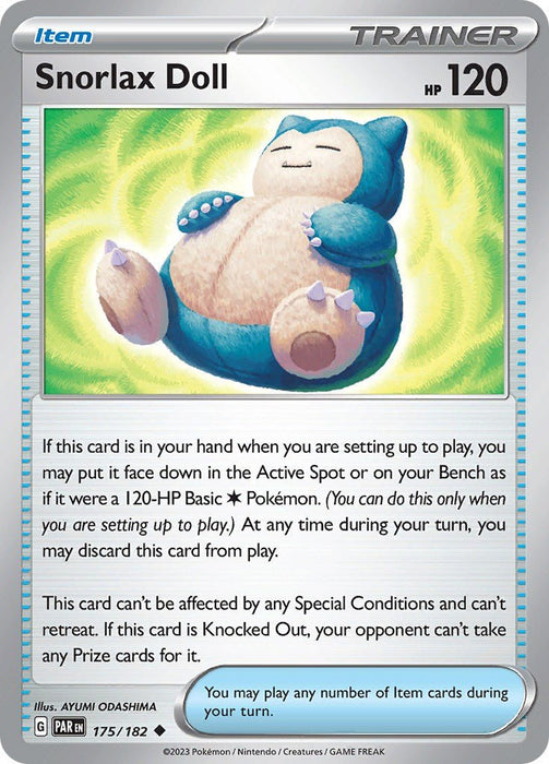 Pokemon Snorlax Doll 175/182 SV04: Paradox Rift Reverse Holo - EternaCards