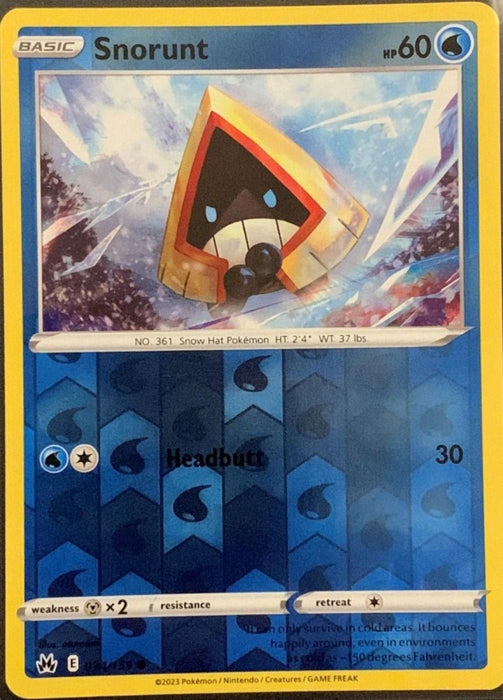 Pokemon Snorunt 034/159 SWSH: Crown Zenith Normal - Eterna Cards