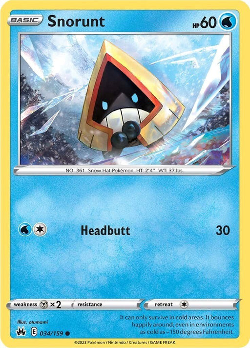 Pokemon Snorunt 034/159 SWSH: Crown Zenith Reverse Holo - EternaCards