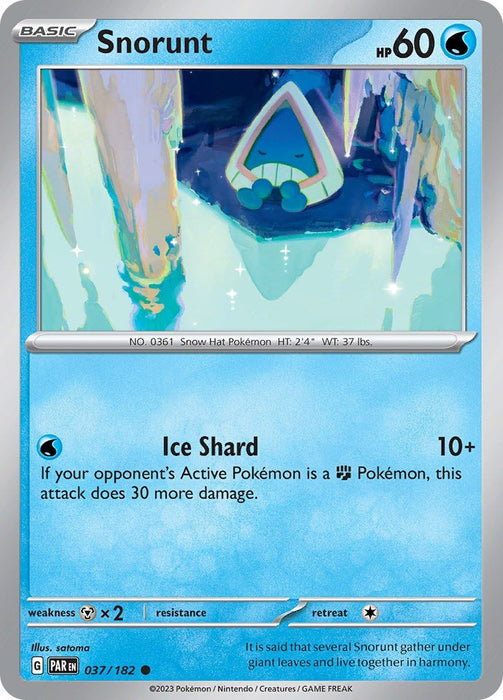 Pokemon Snorunt - 037/182 037/182 SV04: Paradox Rift Reverse Holo - EternaCards