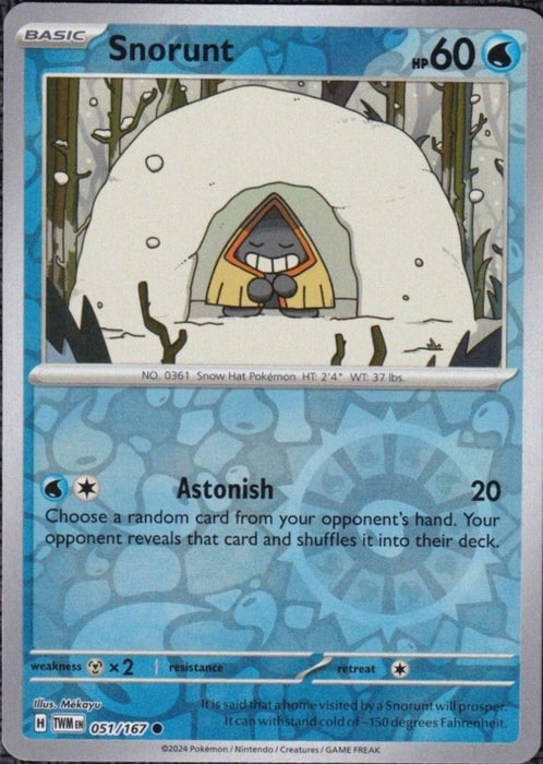 Pokemon Snorunt 051/167 SV06: Twilight Masquerade Normal - Eterna Cards