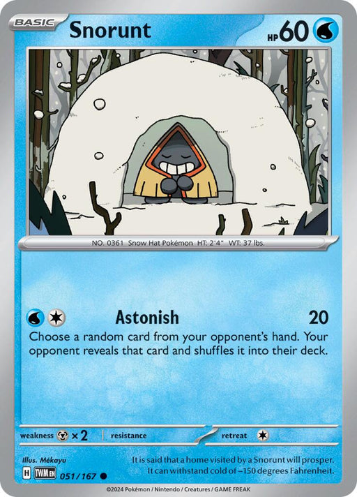 Pokemon Snorunt 051/167 SV06: Twilight Masquerade Reverse Holo - EternaCards