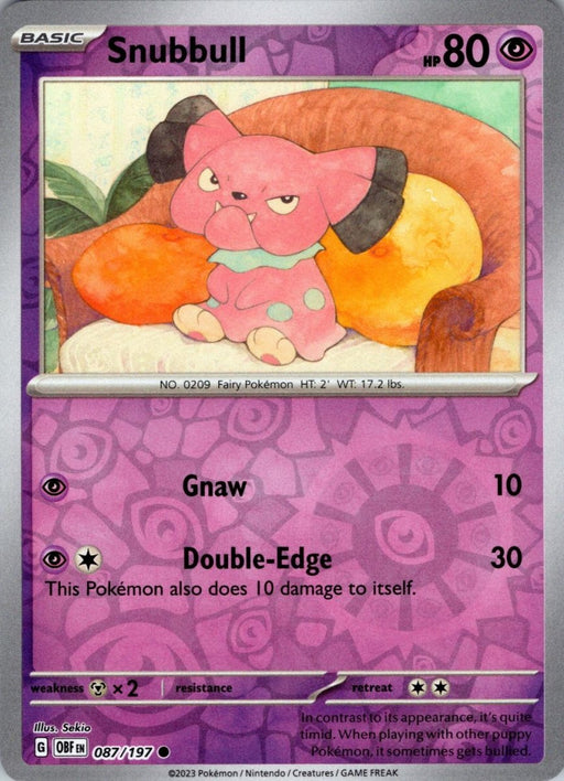 Pokemon Snubbull 087/197 SV03: Obsidian Flames Normal - Eterna Cards