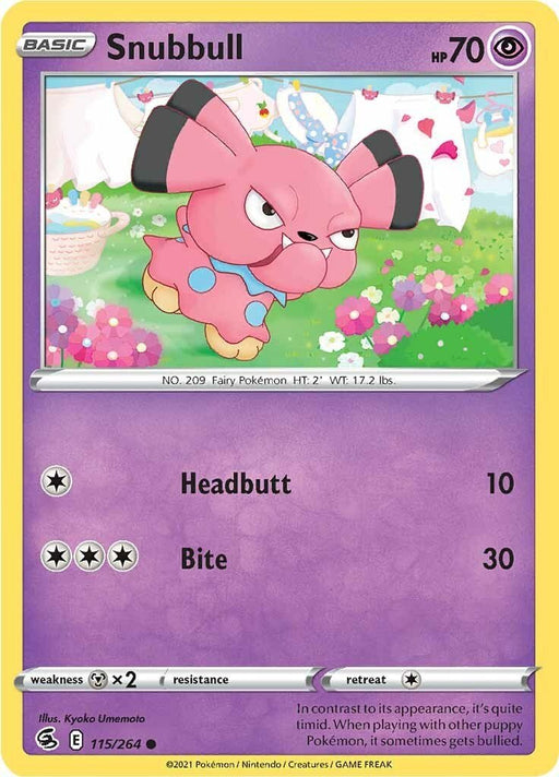 Pokemon Snubbull 115/264 SWSH08: Fusion Strike Normal - Eterna Cards