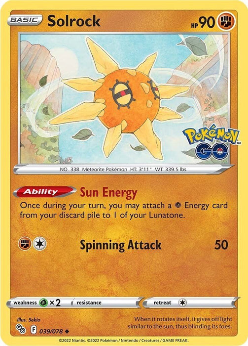 Pokemon Solrock 039/078 Pokemon GO Normal - EternaCards