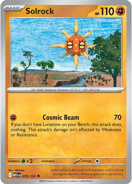 Pokemon Solrock 075/132 ME01: Mega Evolution Normal - EternaCards