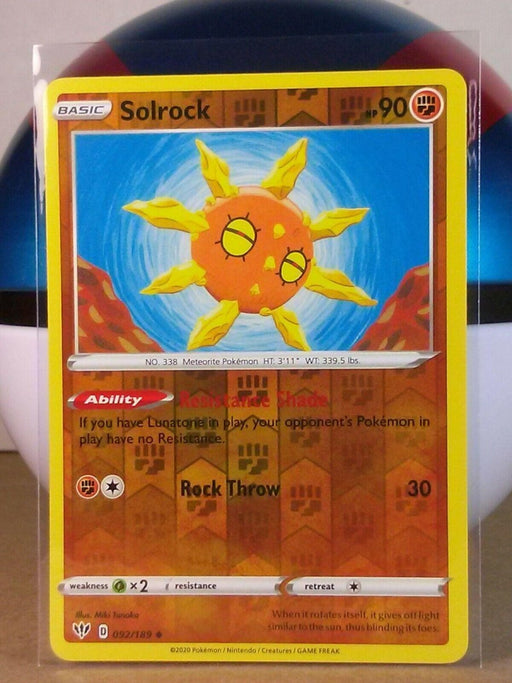 Pokemon Solrock 092/189 SWSH03: Darkness Ablaze Normal - Eterna Cards