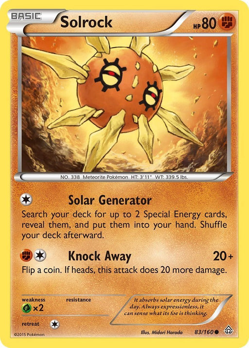 Pokemon Solrock 83/160 XY - Primal Clash Reverse Holo - EternaCards