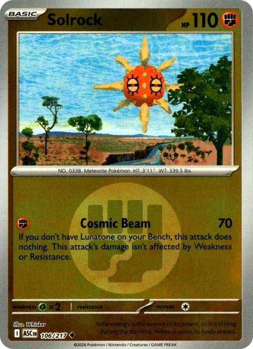 Pokemon Solrock (Energy Symbol Pattern) 106/217 ME: Ascended Heroes Reverse Holo - Eterna Cards