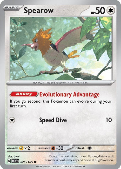 Pokemon Spearow 021/165 SV: Scarlet & Violet 151 Normal - EternaCards