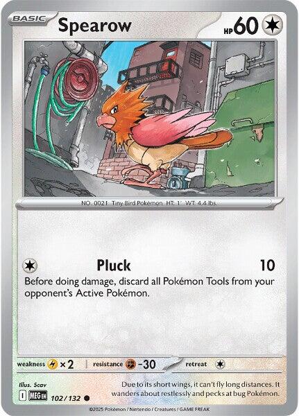 Pokemon Spearow - 102/132 102/132 ME01: Mega Evolution Reverse Holo - EternaCards