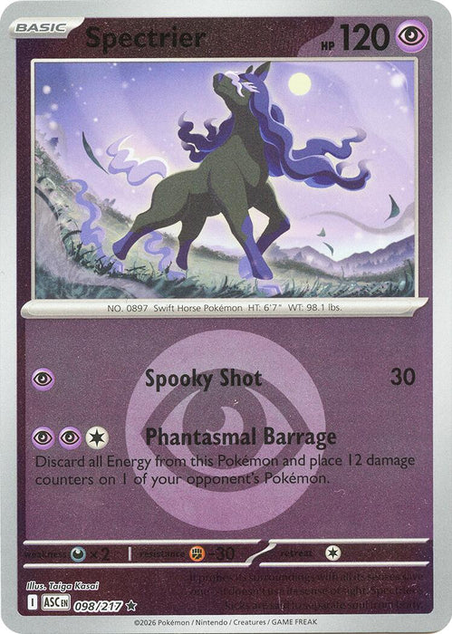 Pokemon Spectrier (Energy Symbol Pattern) 098/217 ME: Ascended Heroes Reverse Holo - Eterna Cards
