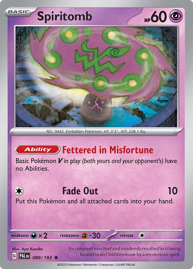 Pokemon Spiritomb 089/193 SV02: Paldea Evolved Holo
